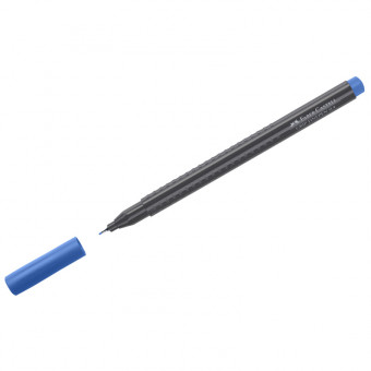 Ручка капиллярная Faber-Castell "Grip Finepen" синяя, 0,4мм, трехгранная (10)