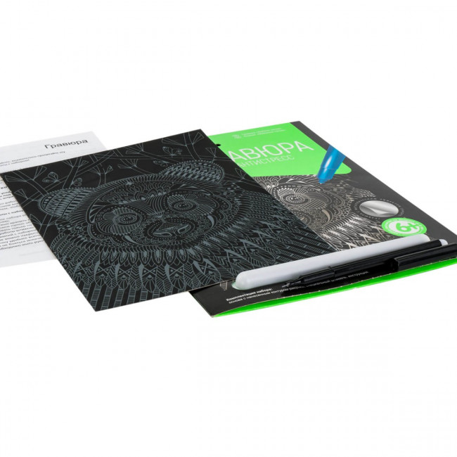 Гр-549 Гравюра Антистресс большая с эффектом серебра "Добрая панда"