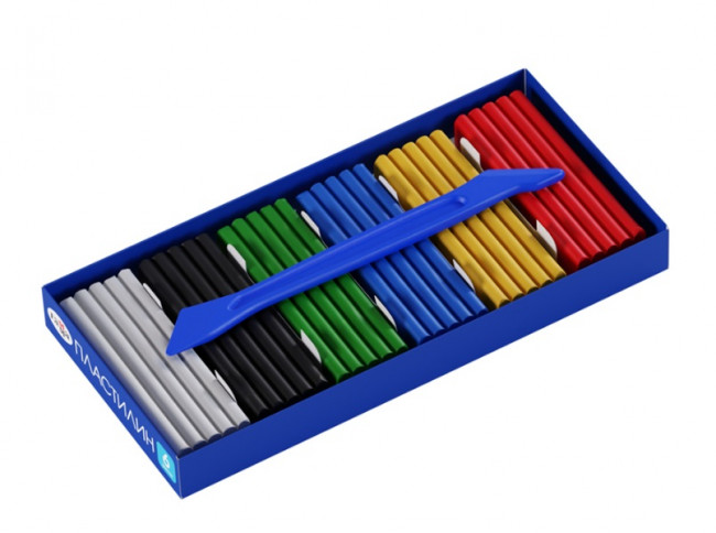 Пластилин 6 цветов, 120гр, стек, картонная коробка Классика Луч (40)