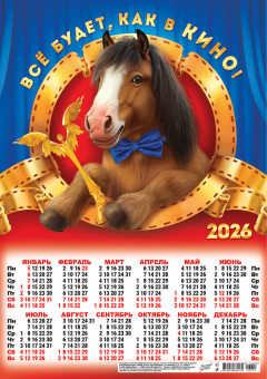 Календарь-плакат А3 2026г "Как в кино", ПМ-26-012