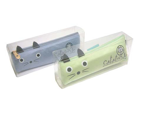 Пенал   BP-208 "Котик с ушками" косметичка, ткань, в пл упаковке, цв асс, 8*4,5*21см (1/12/252)