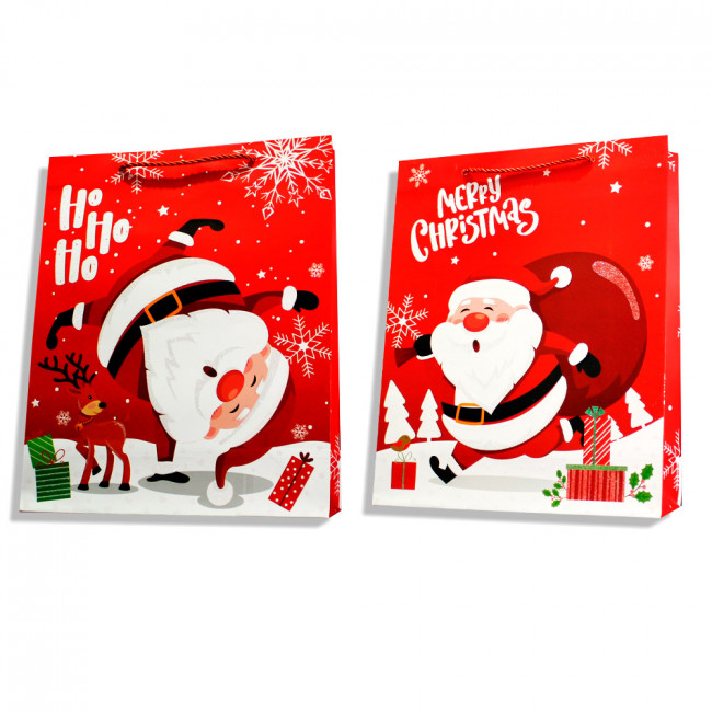 ПАКЕТ ПОДАРОЧНЫЙ, КРИСТАЛЛ-КАНЦ «MERRY CHRISTMAS», КАРТОН, 260Х320Х100 ММ, С ВЕРЕВОЧНОЙ РУЧКОЙ, M15860 (DV-BK5671M)