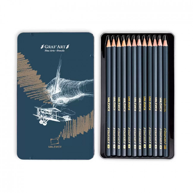 Набор чернографитных карандашей 12шт, GrafArt Малевичъ/197904