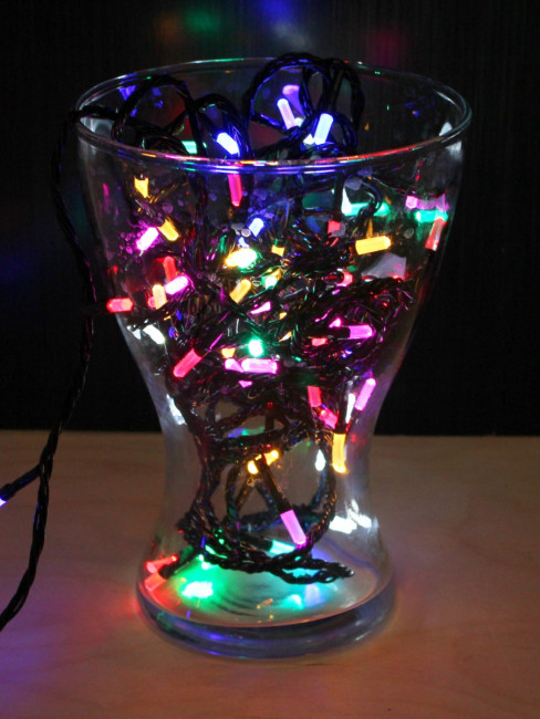 Новогодняя гирлянда метражная 16 м, 200 длинных разноцветных ламп, тёмная нить, 8 режимов НУ-1001