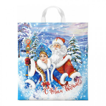 Пакет ПНД НГ петлевой (38*42) 40 мкм "Новогоднее пожелание" (25)