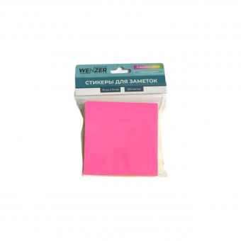 Самоклеящийся блок  76*76мм, 200л. WENZER OFFiCE 5 неоновых цветов микс