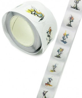 Наклейки DE-157 INTELLIGENT "Чудные собачки" в рулоне, 2,5х2,5см круглые, в зип-пакете (1/300)