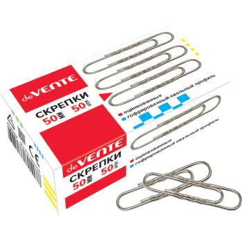 Скрепки 50мм 50шт металлические, гофрированные, Attomex/4135312 (10)