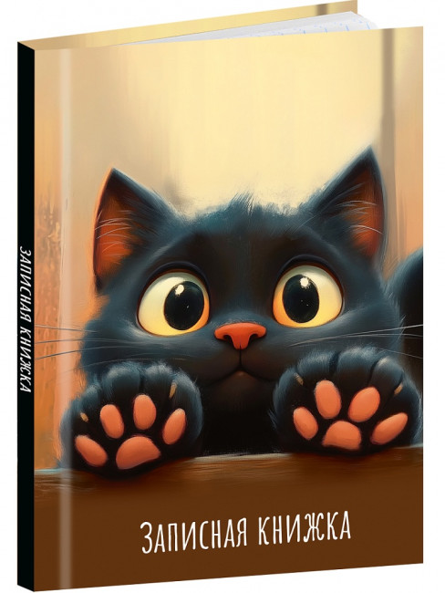 Записная книжка А7 48л клетка "Лапки котика - 2", склейка, Проф-Пресс/48-8627 (40)