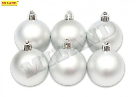 Набор новогодних матовых ёлочных шаров 6 см"Серебряный бархат" (6 шт.) НУ-6986 Набор новогодних матовых ёлочных шаров 6 см"Серебряный бархат" (6 шт.) НУ-6986