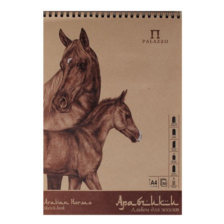 Альбом для эскизов дв спир А4 50л на картоне Арабчики АЛ-8855 (ГОЗНАК) (20)