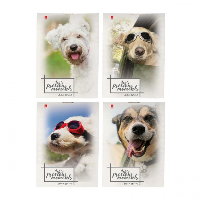 Блокнот А7 40л клетка "Щеночки", 4 вида ассорти, BV/3-40-107 (100)