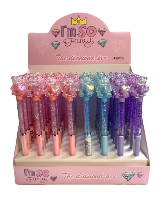 Ручка гелевая синяя Магистр "Медвежонок", прозрачный пластиковый корпус (48) Ручка гелевая синяя Магистр "Медвежонок", прозрачный пластиковый корпус (48)