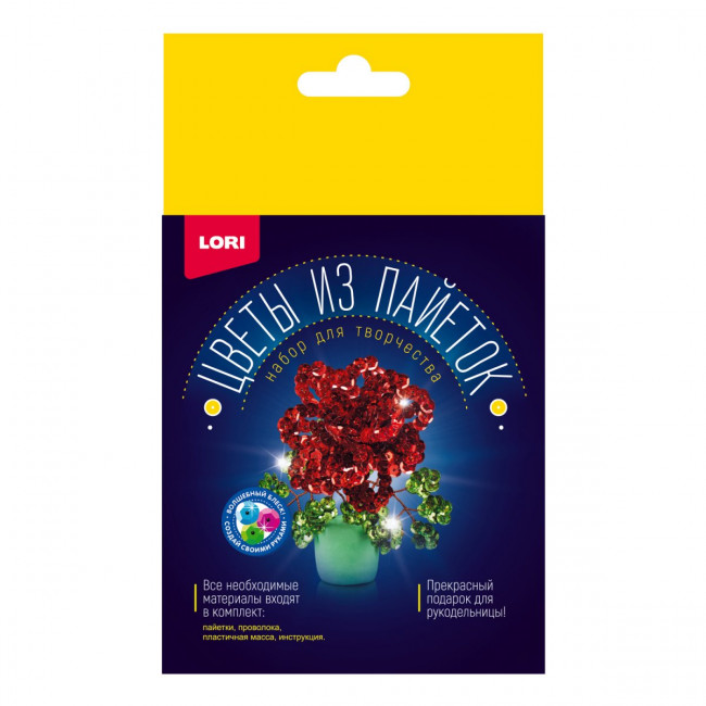 Цветы из пайеток "Роза", LORI/Цв-037