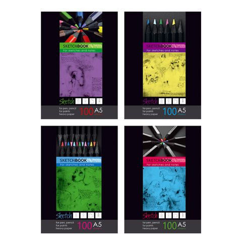 Тетрадь с твёрдой обложкой (скетчбук) А5 гребень 100л. "Elegant Line" ламинация матовая выборочный лак (ассорти)