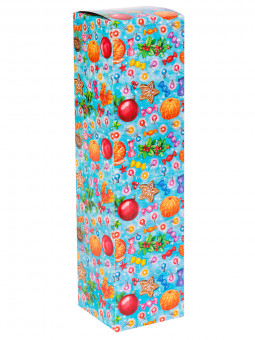 Подарочная коробка под бутылку "Новогодние сладости" собственная разработка, КОР-3955