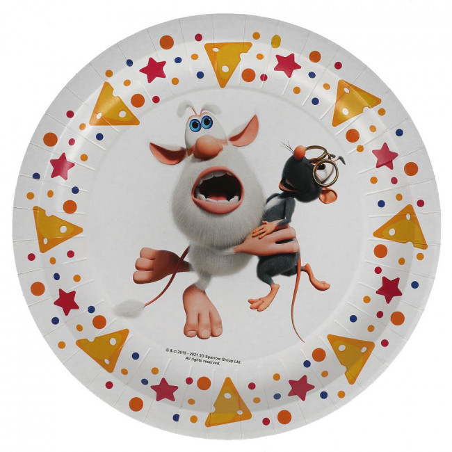 Одноразовые бумажные тарелки «Буба» 6 шт, 23 см, Умка Одноразовые бумажные тарелки «Буба» 6 шт, 23 см, Умка