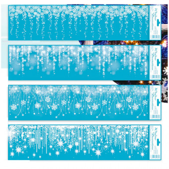 НАКЛЕЙКА НА ОКНО, DARLENS «ЗИМНИЕ УЗОРЫ», 148Х640 ММ, АССОРТИ, DL-DRL05129 (12)