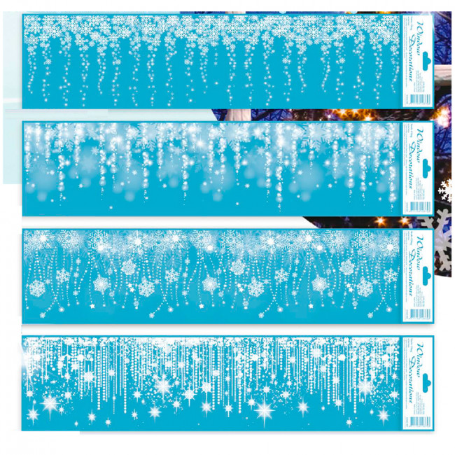 НАКЛЕЙКА НА ОКНО, DARLENS «ЗИМНИЕ УЗОРЫ», 148Х640 ММ, АССОРТИ, DL-DRL05129 (12)