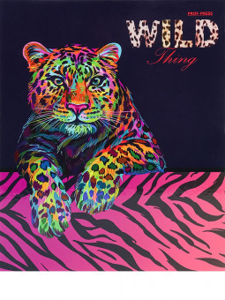 Тетрадь А5+ 80 клетка "Неоновый леопард", на кольцах, Prof-Press/80-2292