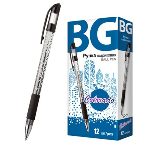 Ручка шариковая с грипом 0.7 мм "COLORADO", черный, картонная коробка BG (12)