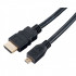 Кабель HDMI A вилка - HDMI D (micro HDMI) вилка, ver.1.4, длина 2 м, Perfeo/H1102