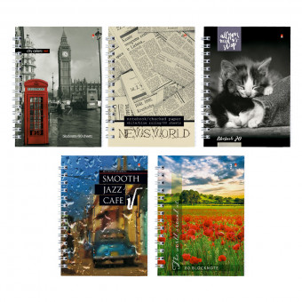 Блокнот А6 80л клетка "Микс №1", мягкая обложка, 5 видов ассорти, BV/3-80-032 (48)