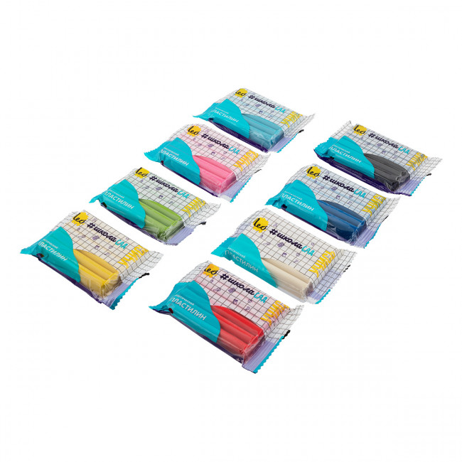 Пластилин классический 50г "Учись", синий, ШколаСад Лео/LMC-50 (10)