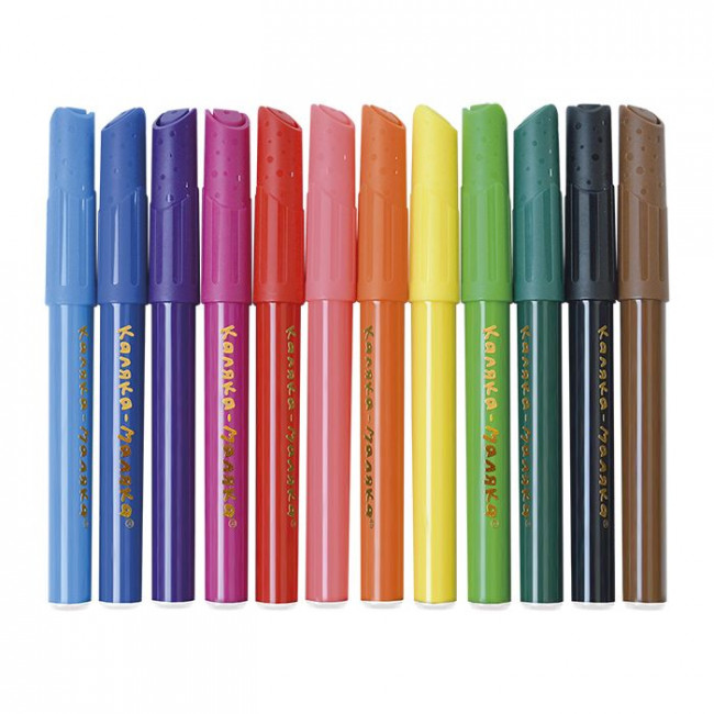 Фломастеры 12цв. утолщенные классические кругл. корп. легкосмываемые, Каляка-Маляка (12)