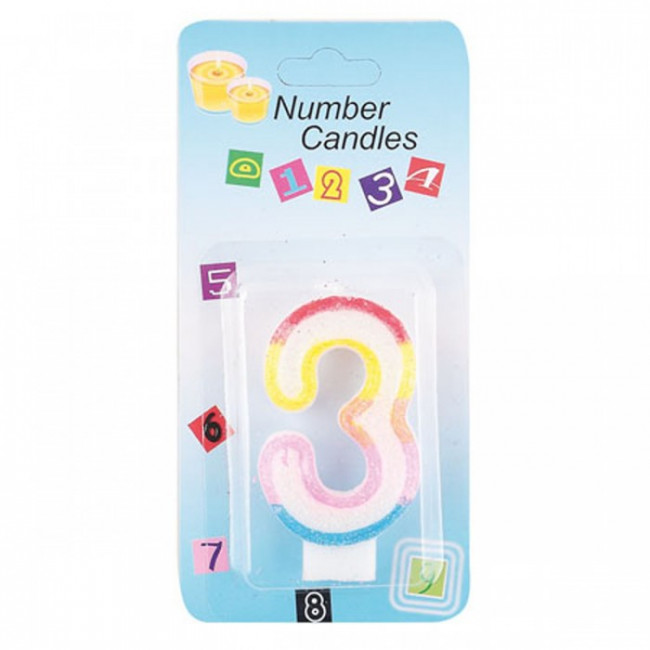 Свеча для торта Цифра 3 17477/589