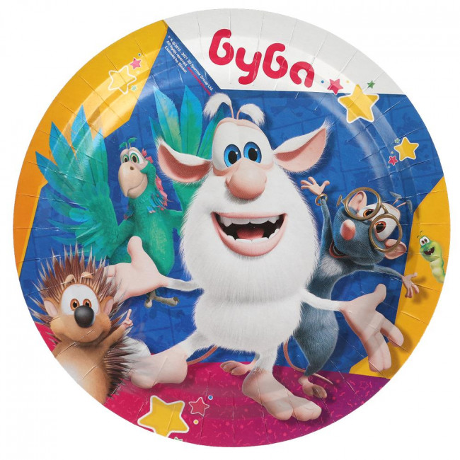 Одноразовые бумажные тарелки «Буба» набор из 6шт, 18см, Умка