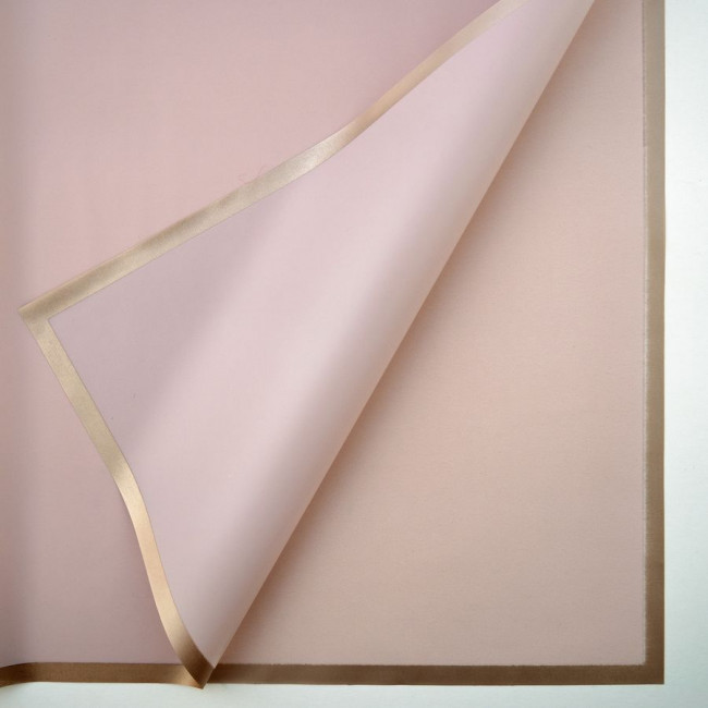 Пленка матовая 58х58см, однотонная, Кант металл, чайная роза (20 шт./уп.)