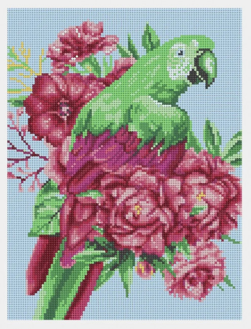 Алмазная мозаика 30*40 на подрамнике "Зеленый какаду", полная выкладка, VA031 Алмазная мозаика 30*40 на подрамнике "Зеленый какаду", полная выкладка, VA031