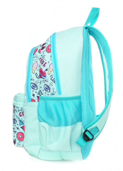 Рюкзак Schoolformat SOFT 2 STAY COOL 21 л бирюз. 42х31х16 см мягкий 2 отд. молния д/девочек