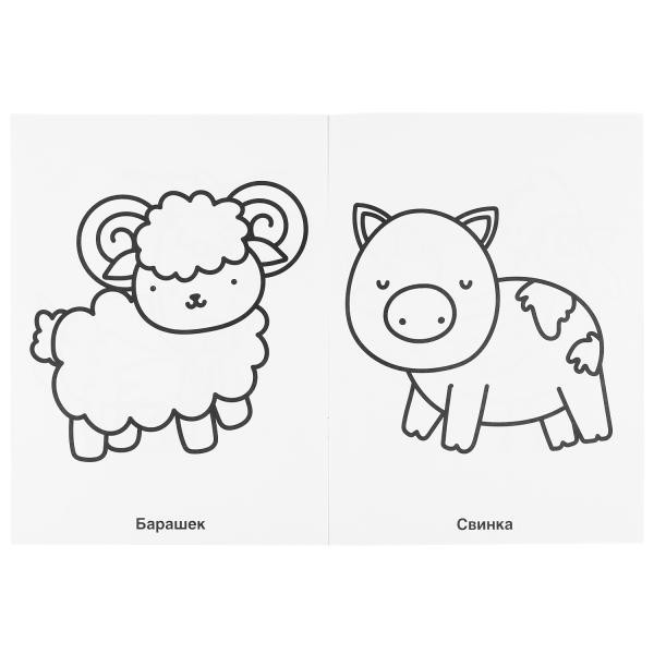Раскраска для детского сада «Домашние животные». Формат: 214х290мм 8стр, Умка