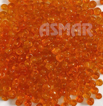 Бисер "ASMAR" размер №6, вес: 450 г, цвет - оранжевый прозрачный