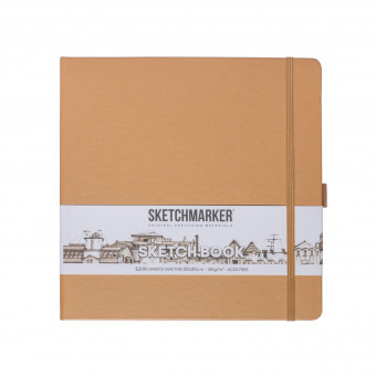 Блокнот для зарисовок 140г/кв.м 20*20см 80л, твердая обложка, капучино, Sketchmarker/23147305SM Блокнот для зарисовок 140г/кв.м 20*20см 80л, твердая обложка, капучино, Sketchmarker/23147305SM