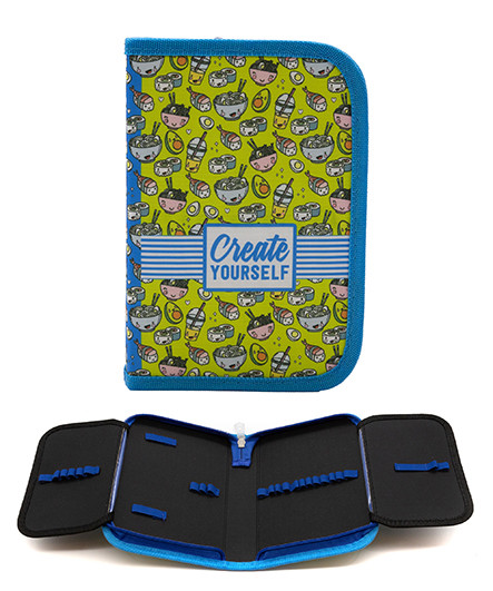 Пенал 1   отд. CJ-12001 "Суши" с 2-мя створками, текстиль 21*14*4см, зеленый (1/1/100) Пенал 1   отд. CJ-12001 "Суши" с 2-мя створками, текстиль 21*14*4см, зеленый (1/1/100)