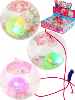 Мяч световой "Дельфин" с веревкой , Рыжий Кот/ИК-2952 (12)