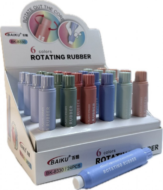 Ластик  выкручивающийся, цилиндрический, Магистр, пластиковый корпус, MAG-2208945 (24)