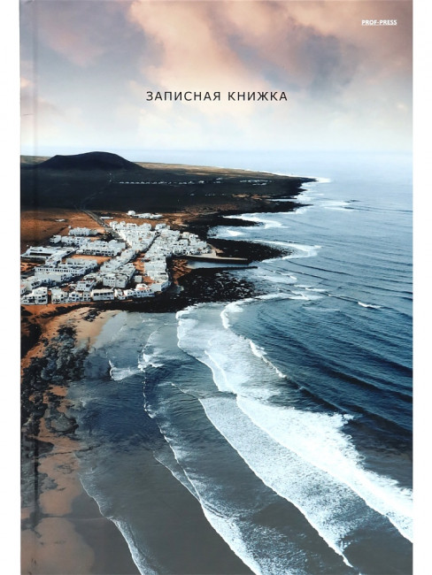 Записная книжка А4 160л клетка "Волны у берега", 7БЦ, склейка, Проф-Пресс/160-9597 (6)