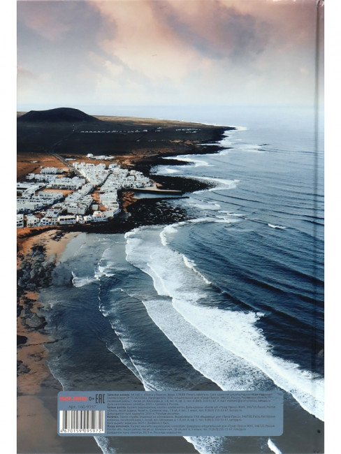 Записная книжка А4 160л клетка "Волны у берега", 7БЦ, склейка, Проф-Пресс/160-9597 (6)