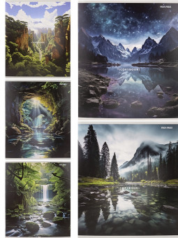 Тетрадь 48 линия "Живописные виды - 1" скрепка, Проф-Пресс/48-3918 (5/100)