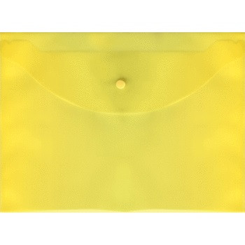 Папка-конверт на кнопке "Attomex" A4 (330x240 мм), 120 мкм, полупрозрачная желтая (10)