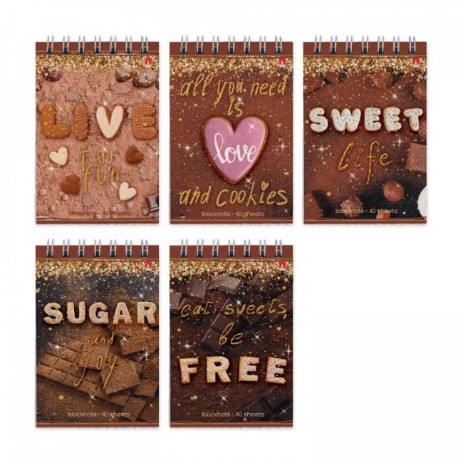 Блокнот А7 40л "Sweet life" клетка, гибкая обложка, BV/3-40-725