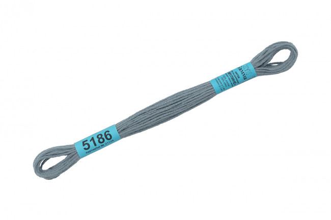Нитки для вышивания "Gamma"    мулине  ( 3173-6115 )  100% хлопок     8 м №5186 серый