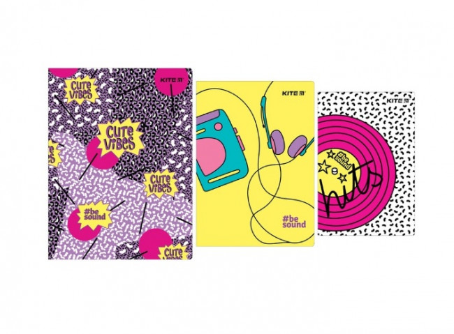 Набор из 3х блокнотов А5 36л, В6 34л, А6 32л "BeSound-2", KITE Набор из 3х блокнотов А5 36л, В6 34л, А6 32л "BeSound-2", KITE