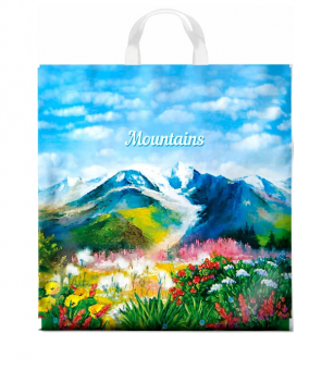 Пакет 40*42 ПВД "Горы" с петлевой ручкой (25/500)