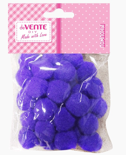 Набор помпонов 25мм для творчества, цвет фиолетовый, 20шт, VENTE/8000026 (12)