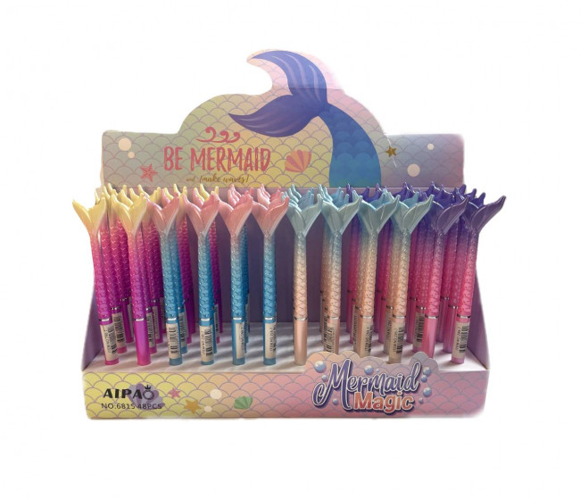 Ручка шариковая синяя  Магистр "Русалкис хвостом" (48)